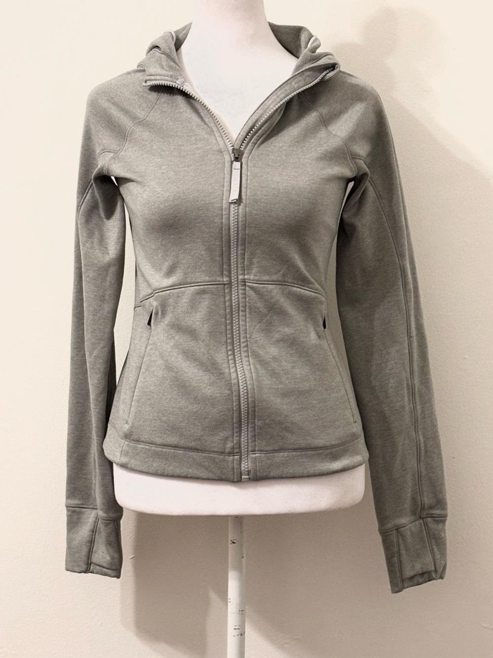Athleta Unstoppable Fleece Lined Full Zip Jacket Grey Heather Size XXS